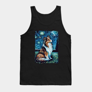 Shetland Shepherd Dog Starry Night Tank Top